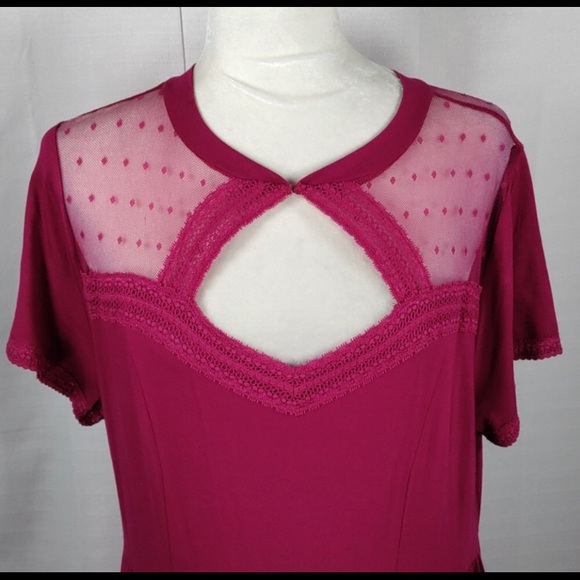 🦄 Torrid dark pink jersey knit dress 1X NEW - Picture 5 of 8